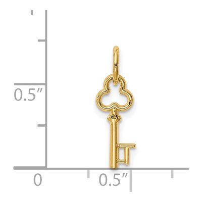 14K Yellow Gold Key Letter T Charm – view 5