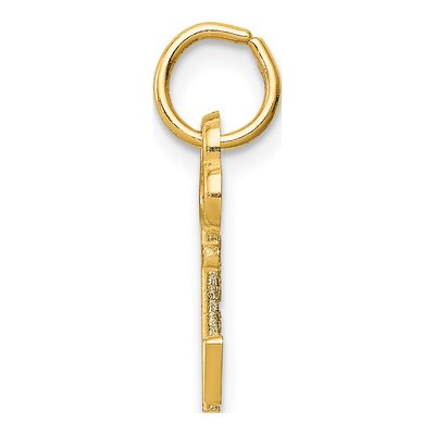 14K Yellow Gold Key Letter V Charm – view 3