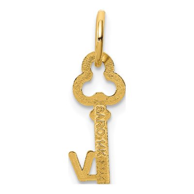 14K Yellow Gold Key Letter V Charm – view 5