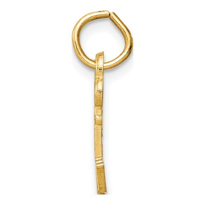 14K Yellow Gold Key Letter W Charm – view 3