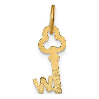14K Yellow Gold Key Letter W Charm – view 5