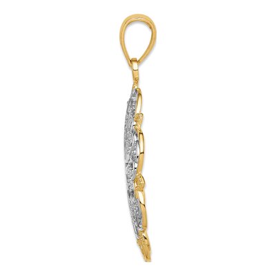 14K Yellow Gold Filigree Hearts Pendant – view 3