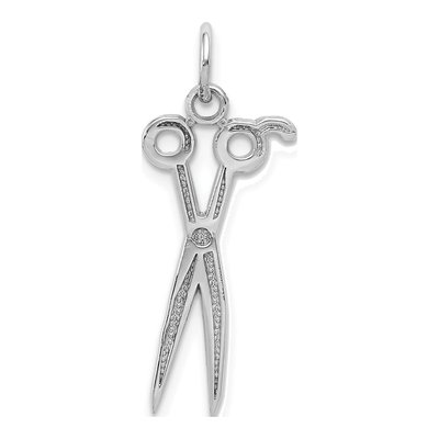 14K White Gold Scissors Pendant