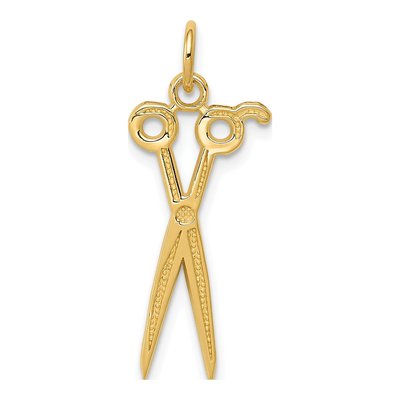 14K Yellow Gold Scissors Pendant