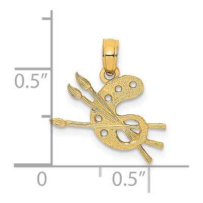 14K Yellow Gold Artist's Paint Palette Charm – view 4
