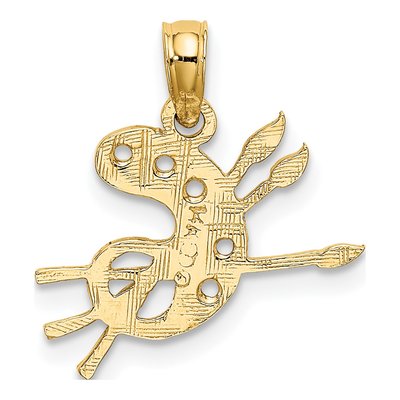 14K Yellow Gold Artist's Paint Palette Charm – view 5