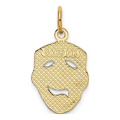 14K Yellow Gold Comedy Mask Pendant – view 4