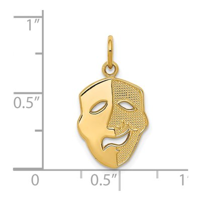 14K Yellow Gold Comedy Mask Pendant – view 5