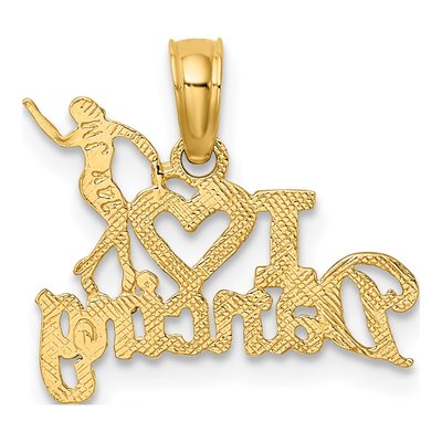 14K Yellow Gold I Heart Dancing Dancer Charm – view 5