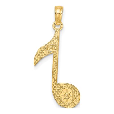 14K Yellow Gold Scroll Music Note Charm – view 5