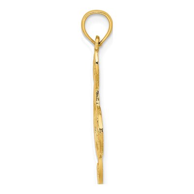 14K Yellow Gold Textured Treble Clef Charm – view 3