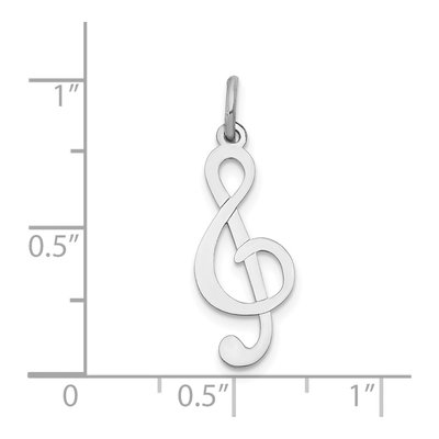 14K White Gold Treble Clef Pendant – view 5