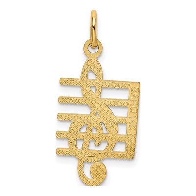 14K Yellow Gold Musical Staff Pendant – view 4