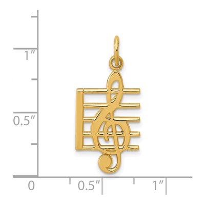 14K Yellow Gold Musical Staff Pendant – view 5