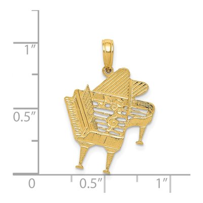 14K Yellow Gold Baby Grand Piano Pendant – view 5