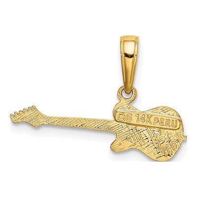 14K Yellow Gold Electric Guitar Pendant – view 4