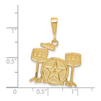 14K Yellow Gold Drum Set Pendant – view 4