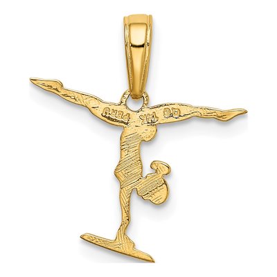 14K Yellow Gold Gymnastics Pendant – view 4