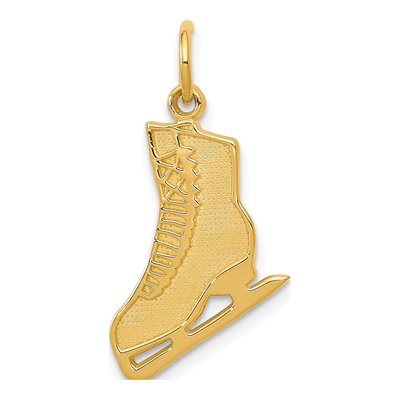 14K Yellow Gold Figure Skate Pendant