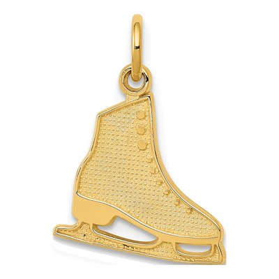 14K Yellow Gold Figure Skate Pendant