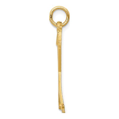 14K Yellow Gold Ski Poles Pendant – view 3