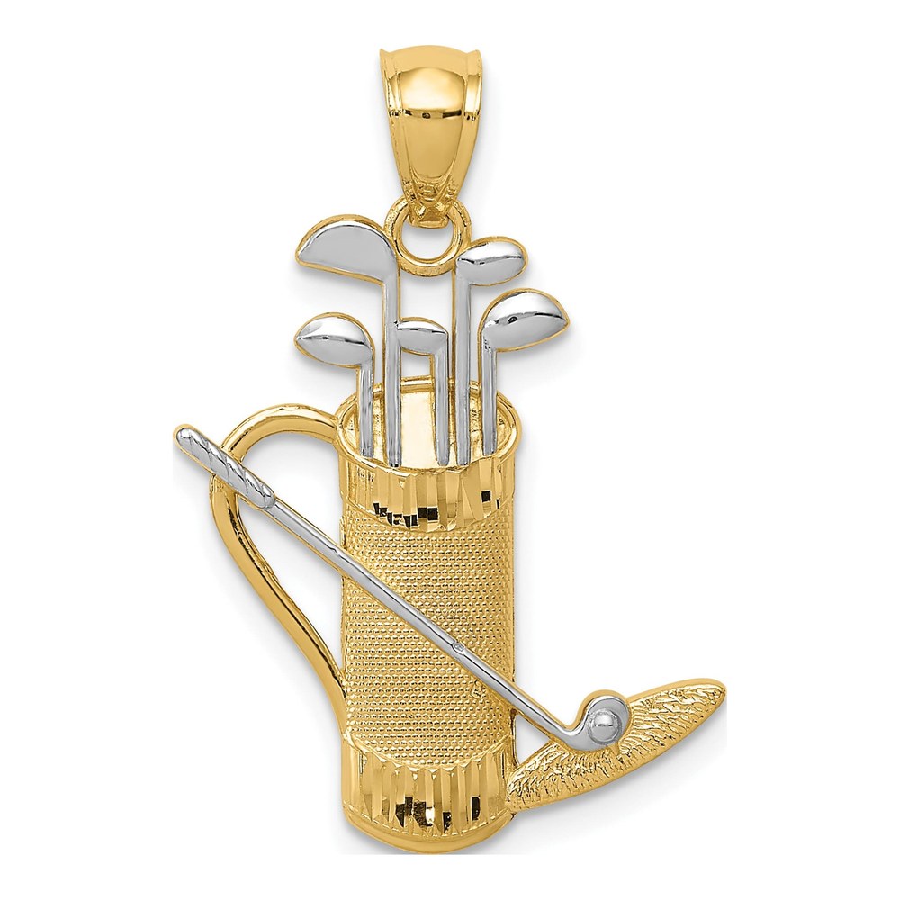14K Yellow Gold Golf Bag Pendant