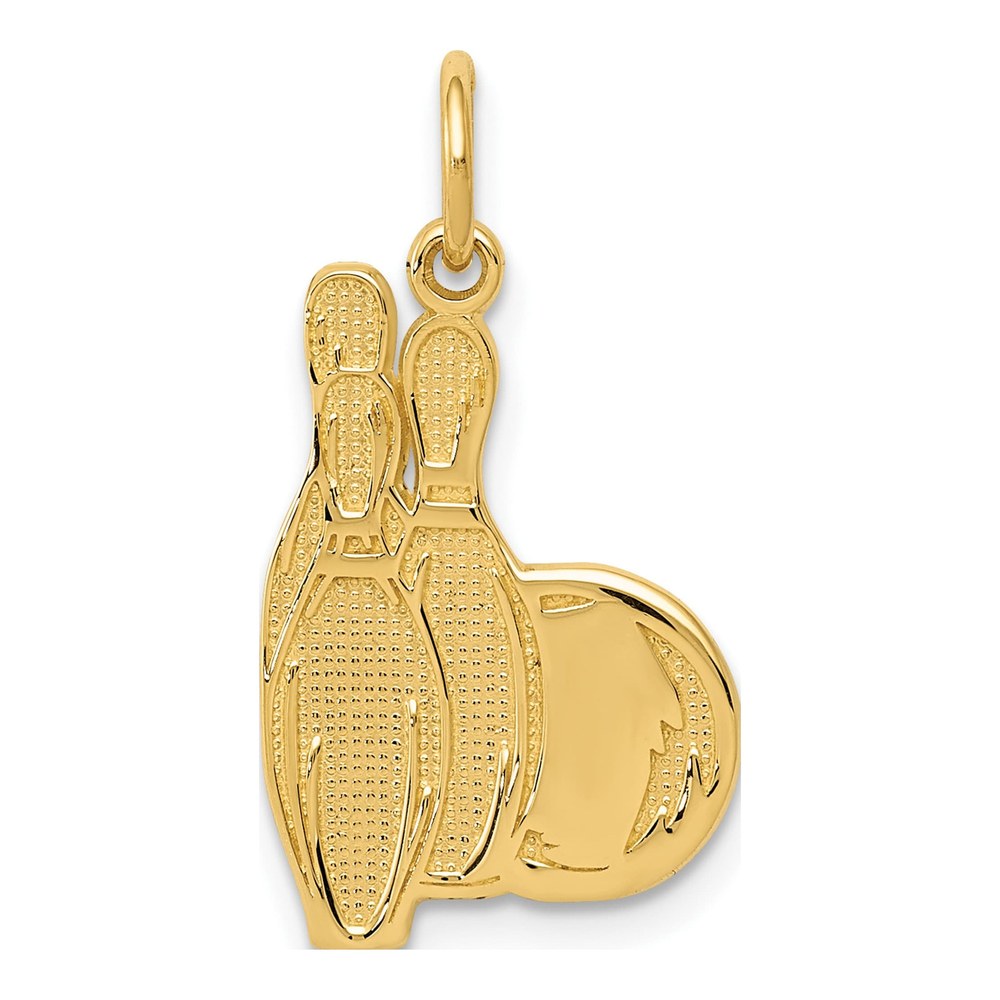 14K Yellow Gold Bowling Pins Pendant