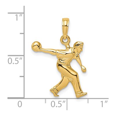 14K Yellow Gold Bowling Pendant – view 4
