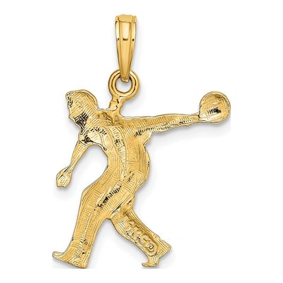 14K Yellow Gold Bowling Pendant – view 5