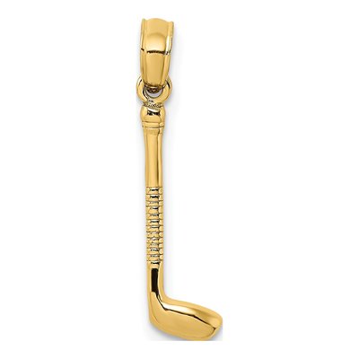 14K Yellow Gold 3D Golf Club Pendant