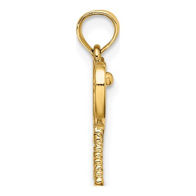 14K Yellow Gold Tennis Racquet Pendant – view 3