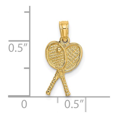 14K Yellow Gold Tennis Racquet Pendant – view 4