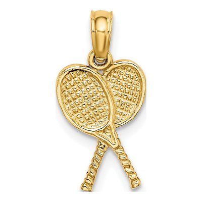 14K Yellow Gold Tennis Racquet Pendant – view 5