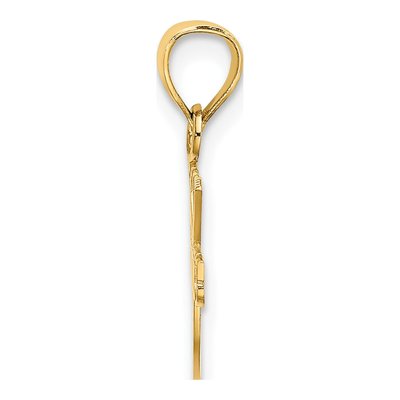 14K Yellow Gold I Heart Tennis Pendant – view 3