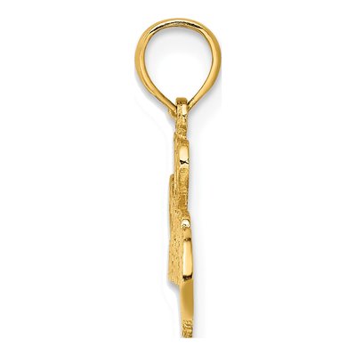 14K Yellow Gold I Heart Soccer Pendant – view 3