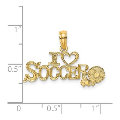 14K Yellow Gold I Heart Soccer Pendant – view 4