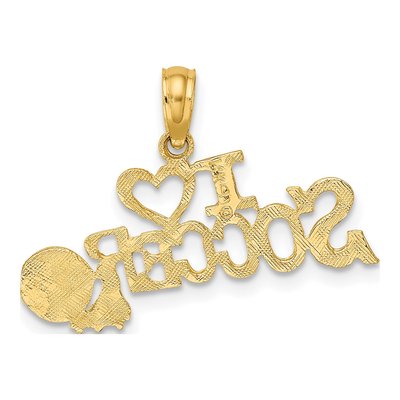 14K Yellow Gold I Heart Soccer Pendant – view 5