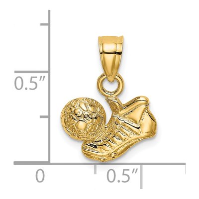 14K Yellow Gold Soccer Ball Charm – view 4