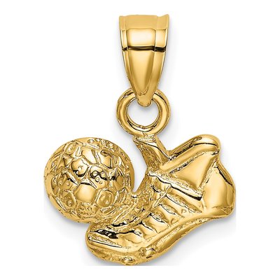 14K Yellow Gold Soccer Ball Charm