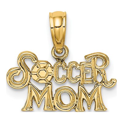 14K Yellow Gold Soccer Mom Pendant