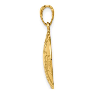 14K Yellow Gold Large Domed Soccer Ball Pendant – view 3