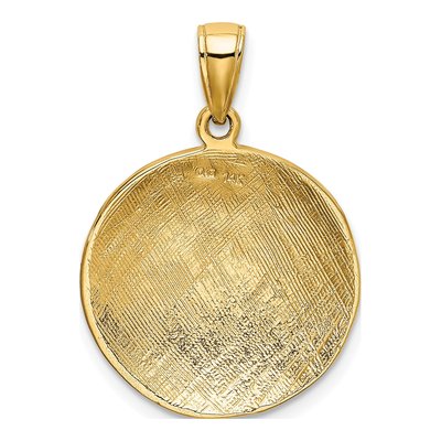 14K Yellow Gold Large Domed Soccer Ball Pendant – view 4