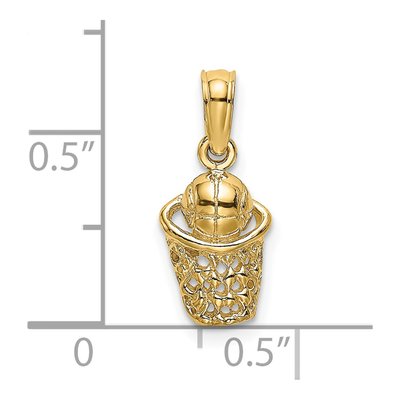 14K Yellow Gold Mini Basketball Charm – view 4
