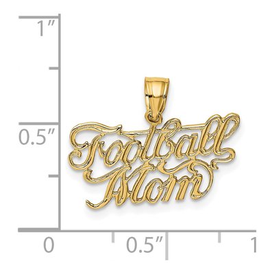 14K Yellow Gold Football Mom Pendant – view 4