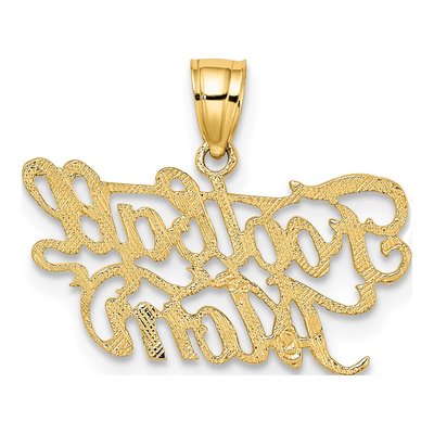 14K Yellow Gold Football Mom Pendant – view 5