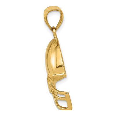 14K Yellow Gold Football Helmet Pendant – view 3