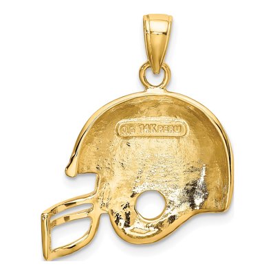 14K Yellow Gold Football Helmet Pendant – view 4