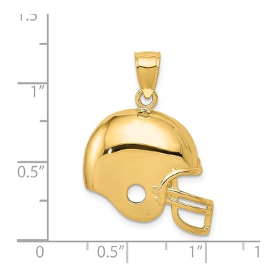 14K Yellow Gold Football Helmet Pendant – view 5