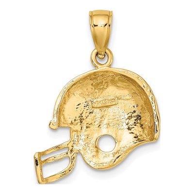 14K Yellow Gold Football Helmet Pendant – view 5