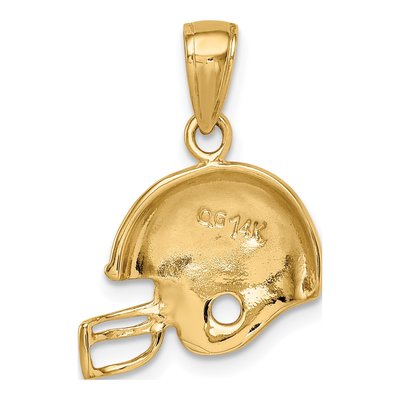 14K Yellow Gold Football Helmet Pendant – view 5